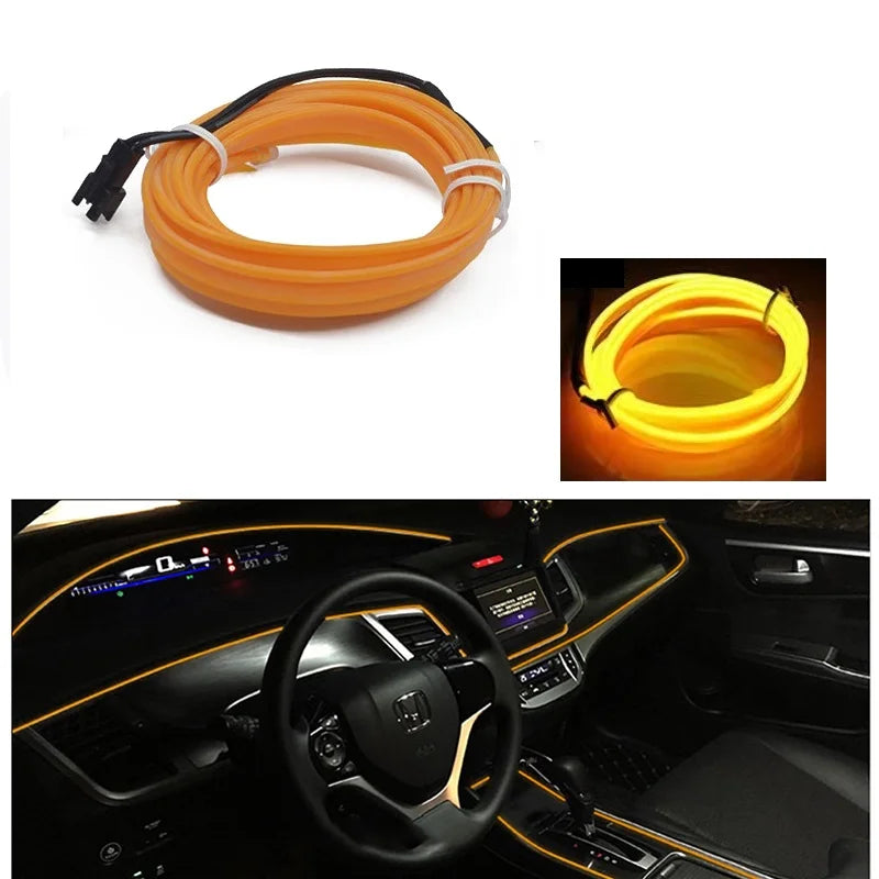 10M/1M/3M/5M Car Interior Led Decorative Lamp Wiring Neon Strip For Auto DIY Flexible Ambient Light USB Party Atmosphere Diode