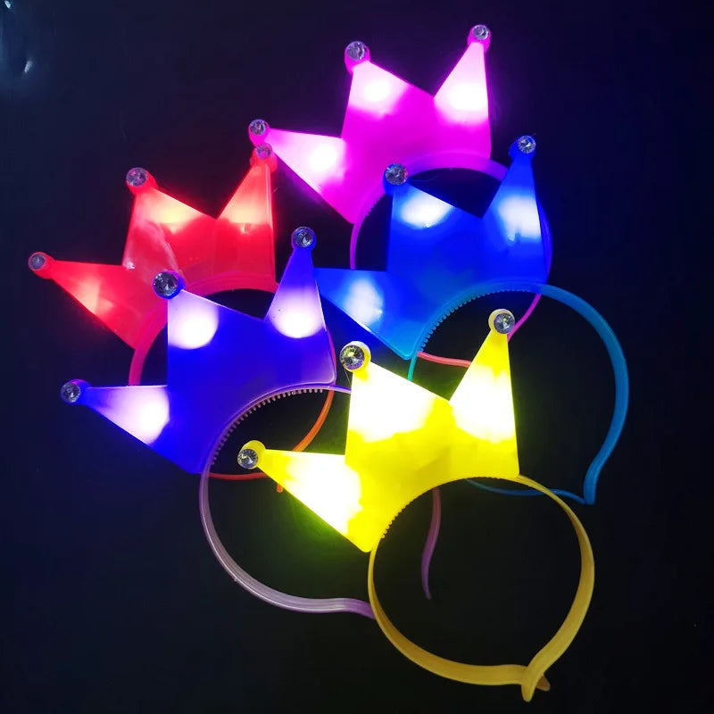 LED Crown Headband Light Up Crowns and Tiaras for Girls Women Cosplay Birthday Luminous Wedding Halloween Festival