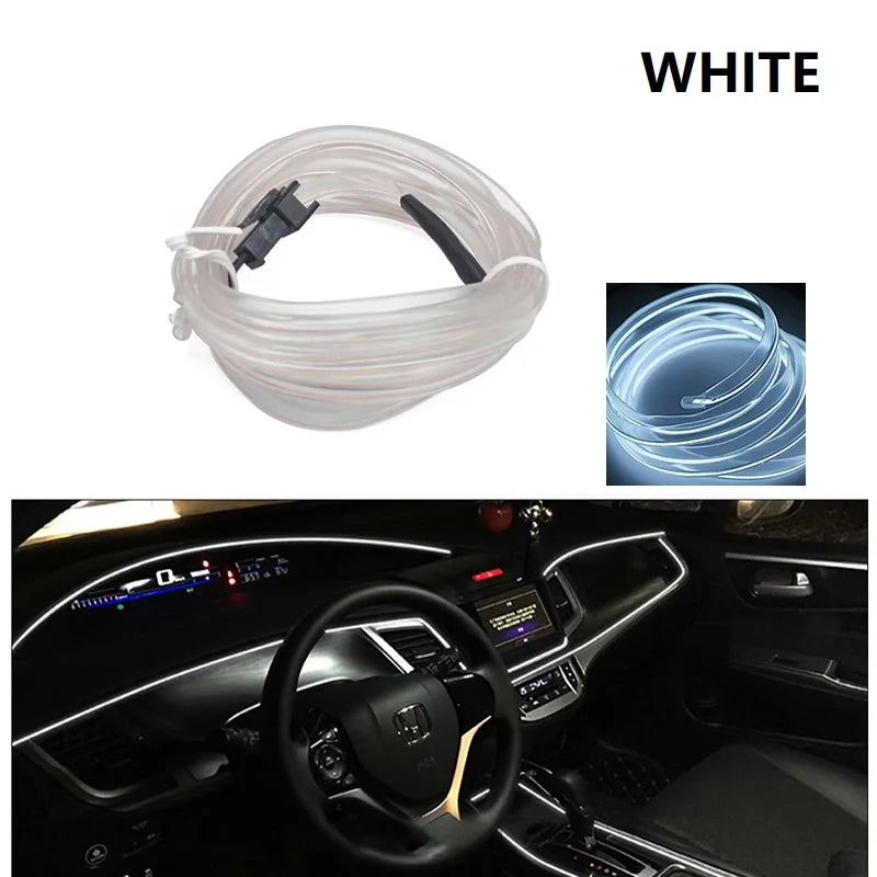 10M/1M/3M/5M Car Interior Led Decorative Lamp Wiring Neon Strip For Auto DIY Flexible Ambient Light USB Party Atmosphere Diode