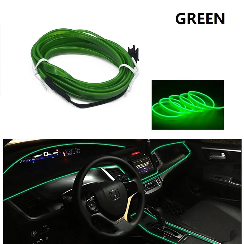 10M/1M/3M/5M Car Interior Led Decorative Lamp Wiring Neon Strip For Auto DIY Flexible Ambient Light USB Party Atmosphere Diode