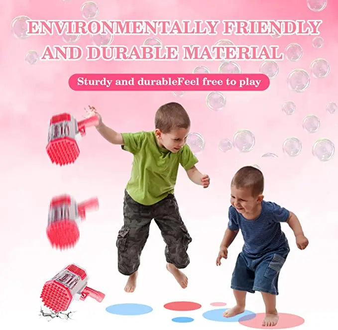 Bubble Gun Kids Toys Rocket 69 Holes Soap Bubbles Machine Gun Shape Automatic Blower With Light Pomperos Outdoor Toy Gifts Party